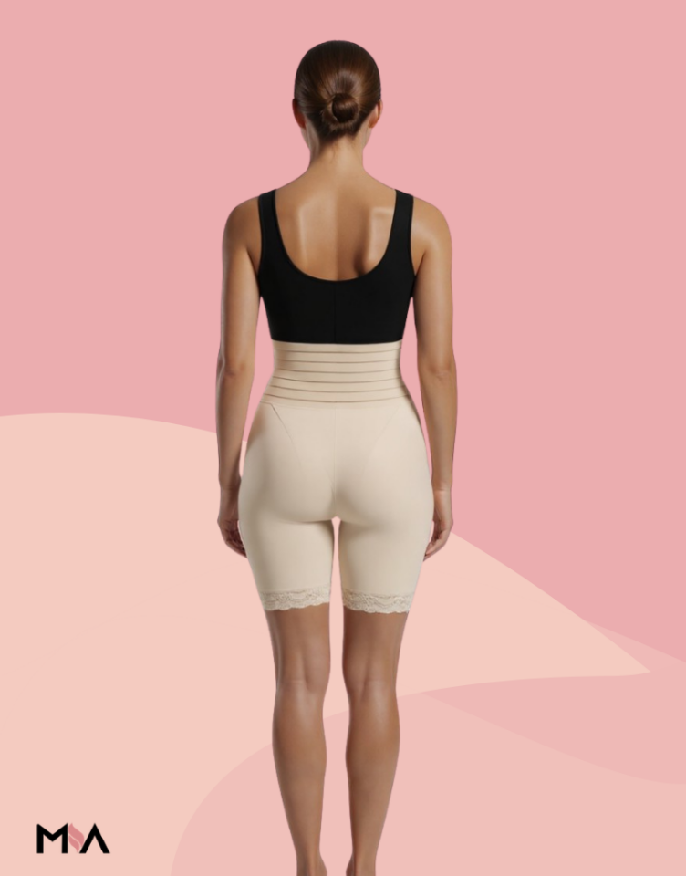 Mia Yüksek Bel korseli pop-up Şort