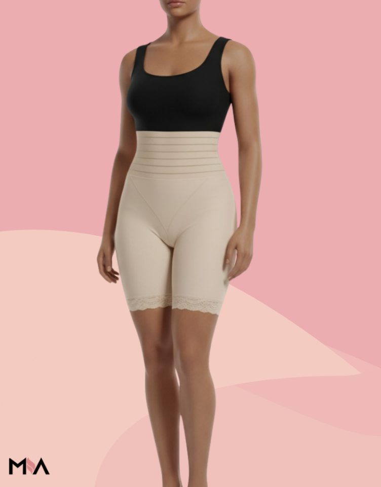 Mia Yüksek Bel korseli pop-up Şort